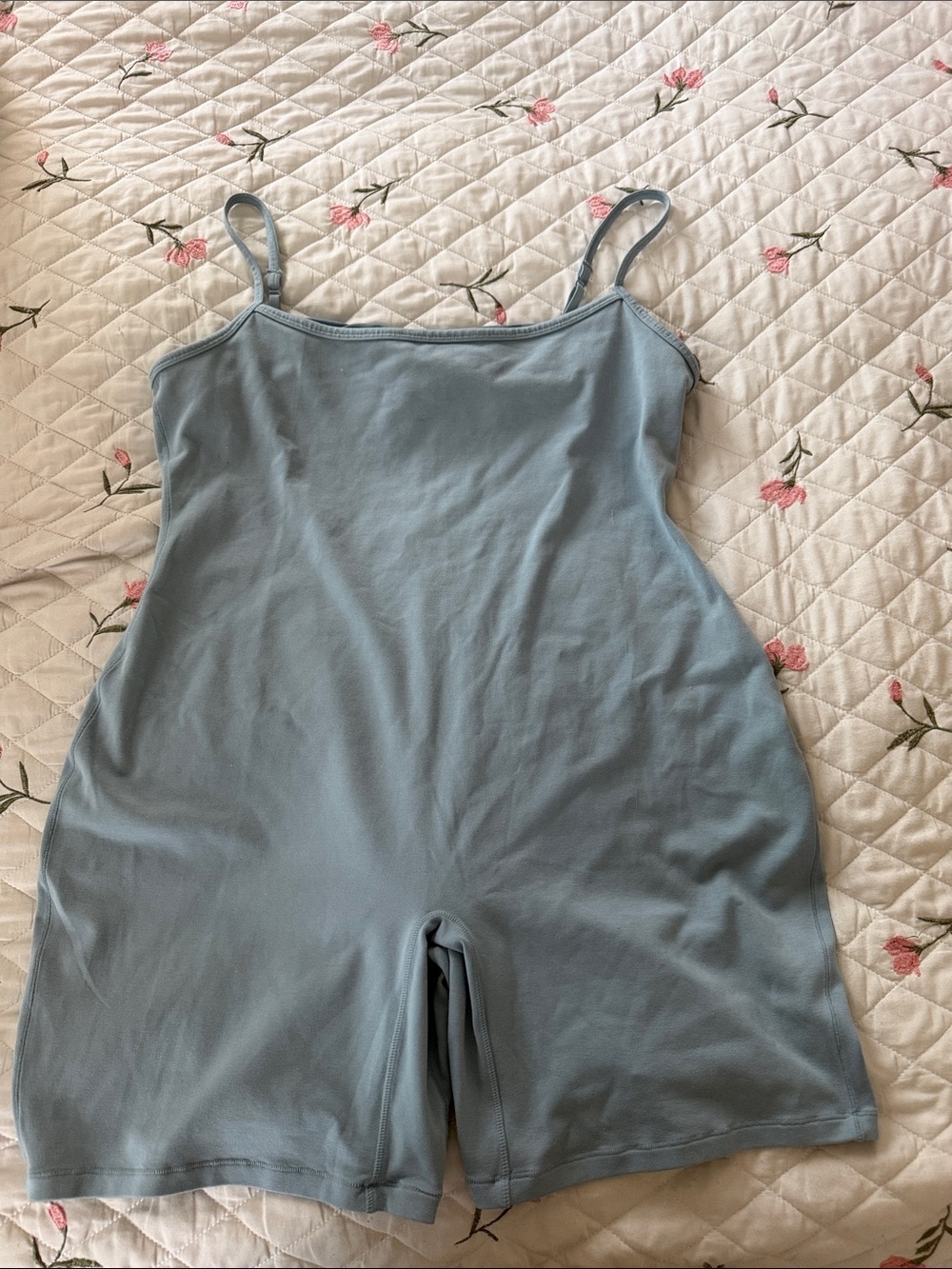 SKIMS Women’s Light Blue Cotton Blend Romper Camisole. size 3x
